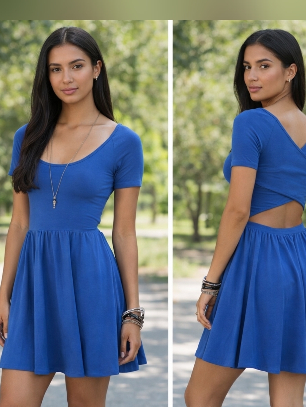 BYCORPUS OPEN BACK BLUE DRESS 👗